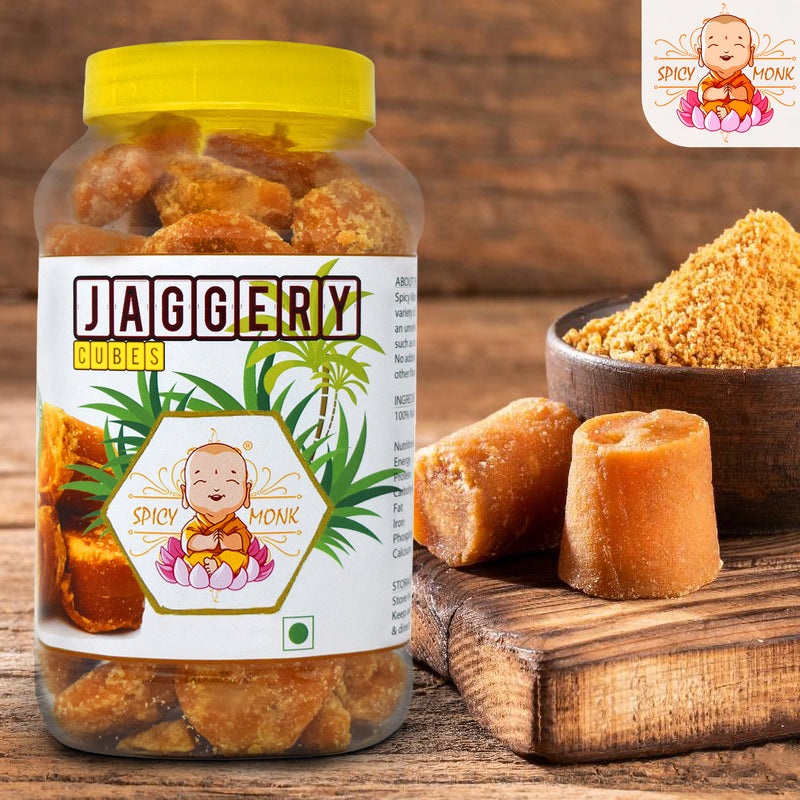 Spicy Monk 100% Vegan & Pure Gluten Free Jaggery Cubes I Gur 2000 gm pack