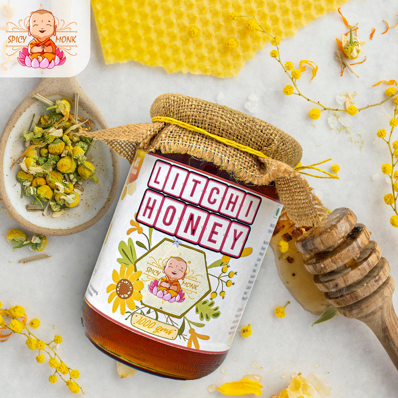 Spicy Monk 100% Pure & Natural Litchi Honey 1000 gm