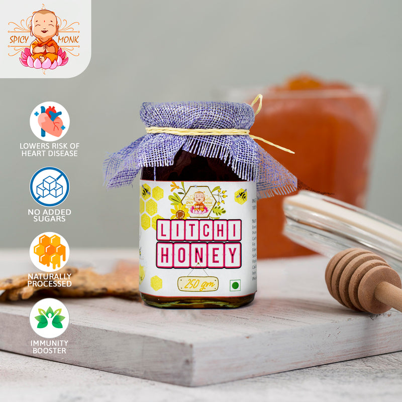 Spicy Monk 100% Pure & Natural Litchi Honey 250 gm