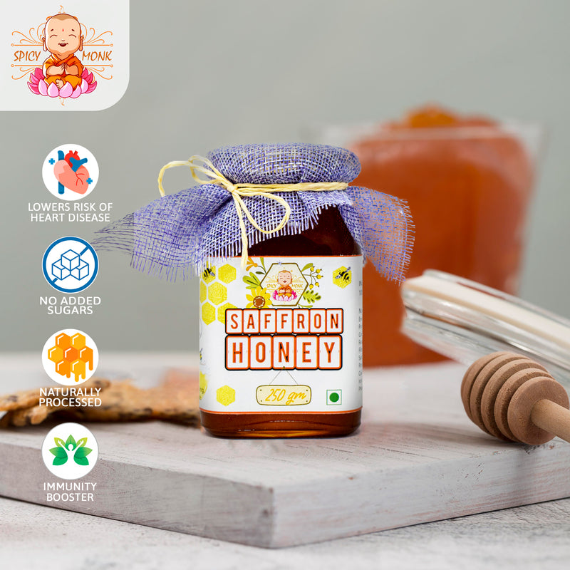 Spicy Monk 100% Pure & Natural Saffron Honey 250 gm