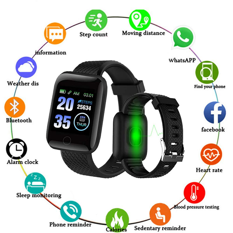 TXOR TYPHOON M5 Smart Watch Fitness Band 35 mm Black Color Touch Screen for ANDROID and IOS, Black Strap