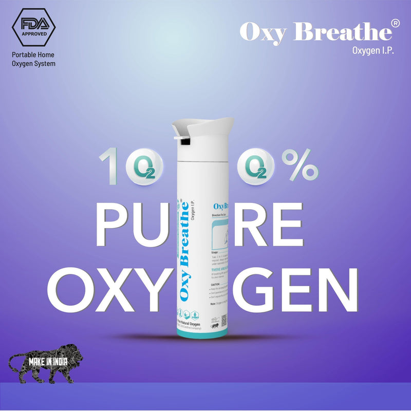 OXY BREATHE, 8 Litres 100% Pure Oxygen in a Potable CAN with Nozzel for Easy Use